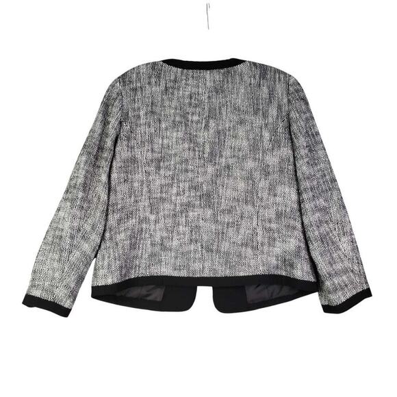 Talbots Blazer Jacket Crop Women’s Size 6 Black Tweed Textured Stretch Lined - Picture 3 of 9